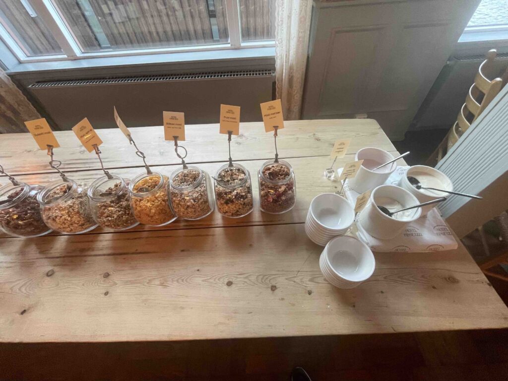Hotel breakfast yogurt bar