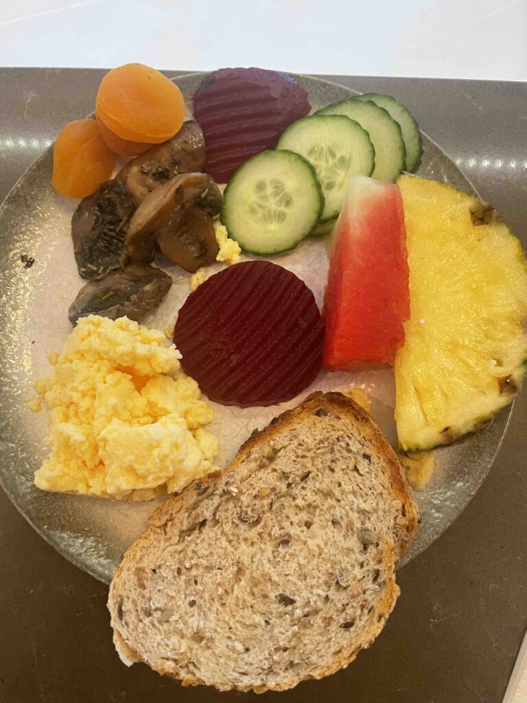 hotel breakfast plate