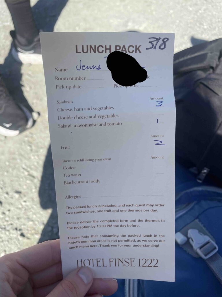 Sack lunch order form