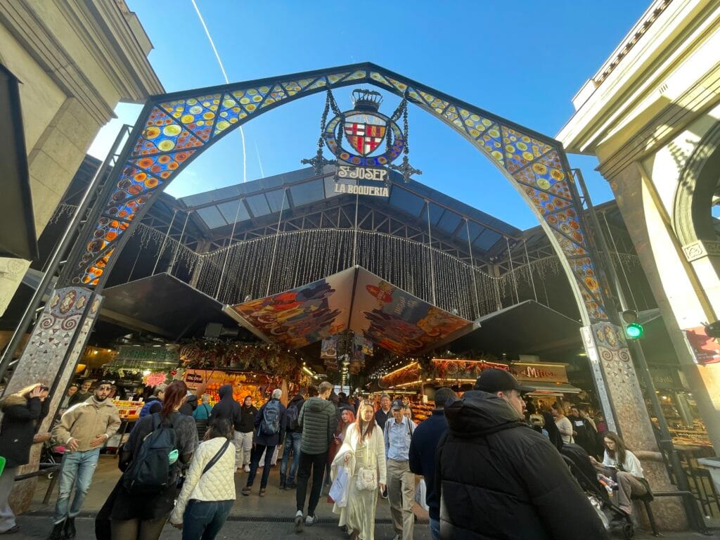 Entry to La Boqueria in Barcelona