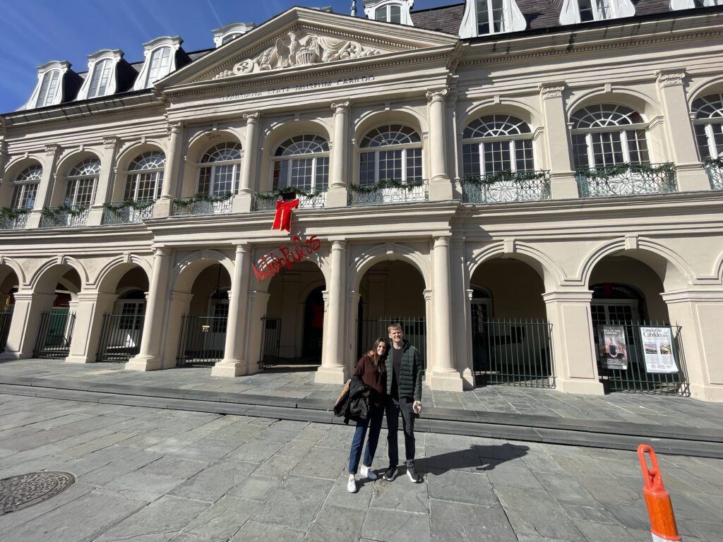couple standing in front of the Calbido
